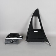 2013-2019 BMW 640i 650i F06 Gran Cpe Piano Black Console Dash Trim Set OEM Used