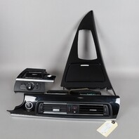 2013-2019 BMW 640i 650i F06 Gran Cpe Piano Black Console Dash Trim Set OEM Used