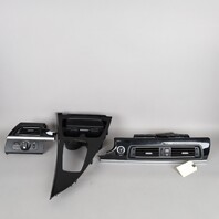 2013-2019 BMW 640i 650i F06 Gran Cpe Piano Black Console Dash Trim Set OEM Used