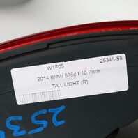 2014-2016 BMW 528i 535i 550i M5 F10 Right Tail Light 63217312708 OEM Used