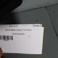 2011-2016 BMW 528i 535i 550i Right Fender Black 41357248660 OEM Used