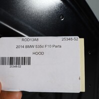 2011-2016 BMW 528i 535 550i M5 Hood 41617207194 Black OEM Used