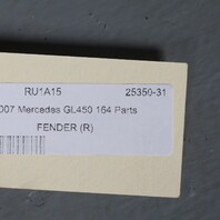 07-12 Mercedes GL320 GL450 GL550 GL350 Right Fender 1648800206 Black OEM Used