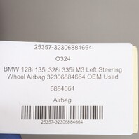 BMW 128i 135i 328i 335i M3 Left Steering Wheel Airbag 32306884664 OEM Used