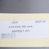 2006-2011 BMW 328i 335i Sedan Right Front Seat Belt 72116978732 OEM Used