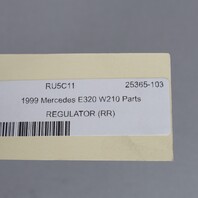 1996-2002 Mercedes E320 E430 Right Rear Window Regulator 2107301446 OEM Used