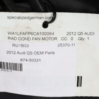 2009-2016 Audi A4 A5 Q5 Radiator Cooling Fan 8K0121207A OEM Used