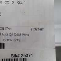 2013-2016 Audi Q5 Right Front Door Shell Glacier White 8R0831052E OEM Used