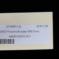 2001-2002 Porsche 911 Boxster Front Trunk Carpet 99655104508 OEM Used