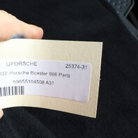 2002-2004 Porsche Boxster 986 Rear Trunk Carpet Liner Black 98655105306 OEM Used