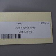 2015-2020 Audi A3 Sedan Right Door Mirror Phantom Black 8V5857410AC OEM Used