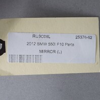 2011-2012 BMW 528i 535i 550i Left Door Mirror 51167283623 OEM Used