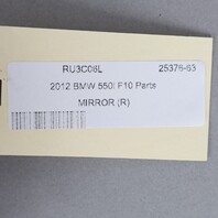 2011-2012 BMW 528i 535i 550i Right Door Mirror 51167283624 OEM Used
