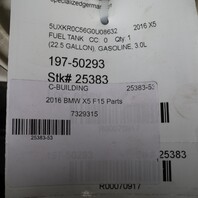 2014-2019 BMW X5 X6 2.0 / 3.0 /  4.4 Gas Fuel Tank 16117344554 OEM Used
