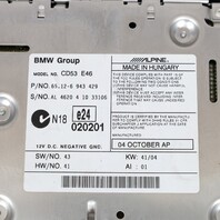 2005 BMW 325i 330i M3 AM FM Radio Business CD Player 65126943429 OEM Used