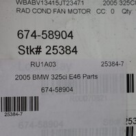 BMW 323i 325i 328i 330i Radiator Cooling Fan Pusher 64546905076 OEM Used