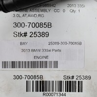 2013 BMW 335xi Sedan 3.0 N55 Engine Motor 115k 11002298311 OEM Used