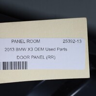 2011-2017 BMW X3 F25 Right Rear Door Panel Black 51427279940 OEM Used