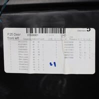 2011-2017 BMW X3 F25 Left Front Door Panel Black 51417394527 OEM Used