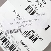2011-2017 BMW X3 X4 Right Front Seat Belt Retractor 72117367250 OEM Used