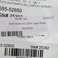 2011-2014 BMW X3 Climate Temperature Control Panel 64119287629 OEM Used