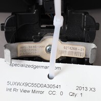 2013 BMW X3 Rear View Mirror 51169274268 OEM Used