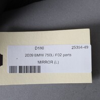2009-2012 BMW 740i 750i F01 F02 Left Door Mirror 51167282165 OEM Used
