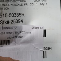 BMW 535iGT 550iGT 740i 750i Right Front Spindle Knuckle 31216775768 OEM Used