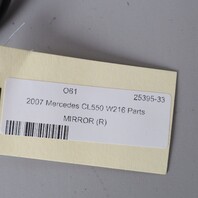 2007-2009 Mercedes CL550 CL600 Right Door Mirror Black 2198100264 OEM Used