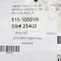 2006-2010 BMW 525xi 528xi 535xi Right Front Spindle Knuckle 31216768316 OEM Used