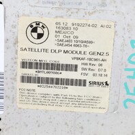2010 BMW 528Xi Satellite Radio Stereo Receiver 65129192274 OEM Used