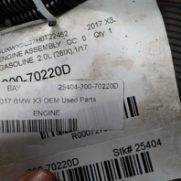 2012-2016 BMW X1 X3 228i 328i 428i 528i N20 Engine Motor OEM Used 117K Miles