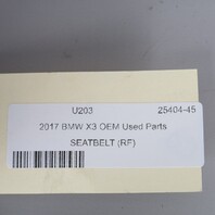 2011-2017 BMW X3 X4 Right Front Seat Belt Retractor 72117367250 OEM Used
