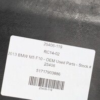 2013-2016 BMW M5 F10 Right Front Fender Liner Rearward OEM 51717903886