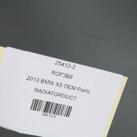 2011-2013 BMW X5 E70 Center Radiator Air Duct OEM 51647222952