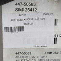 2007-2018 BMW X5 3.0 Rear Axle Shaft CV Joint 33207564127 OEM Used