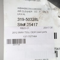 2009-2012 BMW 750i N63 Left Air Cleaner Filter Box 13717577464 OEM Used