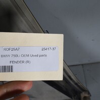 2009-2015 BMW 740i 750i 760i Right Front Fender Black 41007261462 OEM Used
