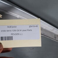 2008-2013 BMW 128i 135i Left Front Fender Titan Silver 41357133227 OEM Used