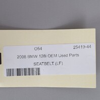 2008-2013 BMW 128i 135i Convertible Left Seat Belt 72116981477 OEM Used