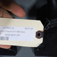 2000-2004 Porsche 911 996 Convertible Rear Seat Set Upper Lower Black OEM Used