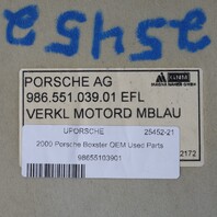 1997-2004 Porsche Boxster 986 Engine Cover Carpet Blue 98655103901 OEM Used