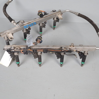 2007-2010 BMW X5 4.8 N62 Fuel Injector Set With Fuel Rail OEM 13537555761