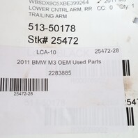 2008-2013 BMW M3 E90 E92 E93 Right  Rear Lower Control Arm 33322283886 OEM Used