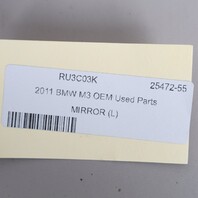 2008-2012 BMW M3 E92 E93 Left Side View Door Mirror 51168053711 Black OEM Used