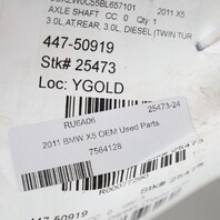 2014-2018 BMW X5 Rear Axle Shaft CV Joint Right / Left 33207564128 OEM Used