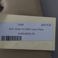 2007-2013 BMW X5 E70 Right Sun Visor Beige 51167278578 OEM Used