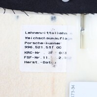 1999-2004 Porsche 911 Boxster Front Seat Backrest Cushion Blue OEM Used