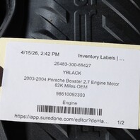 2003-2004 Porsche Boxster 2.7 Engine Motor 82K Miles OEM