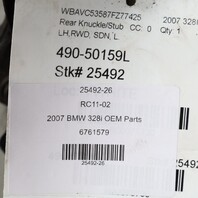 2007-2013 BMW 328i Coupe Left Rear Spindle Knuckle Hub 33326774809 OEM